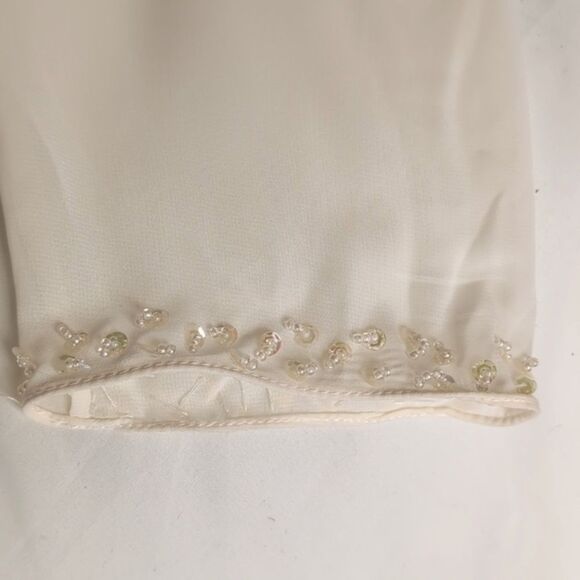 TS Couture Mother Of The Bride/ Cream Colored Chiffon Dress Sz8 - Picture 6 of 14